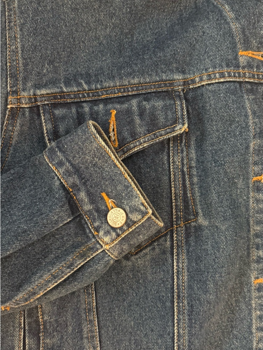 Vintage Bill Blass Denim Jacket Mens Size L Blue Trucker Style - Picture 5 of 5